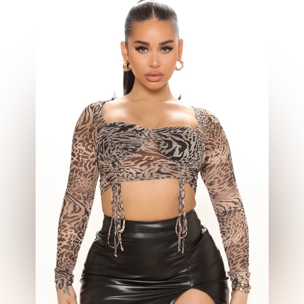 FashionNova mesh crop top
